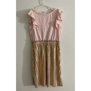Crewcuts Pale Pink and Rose Gold Short Sleeve 100% Cotton Casual Dress Girls 10